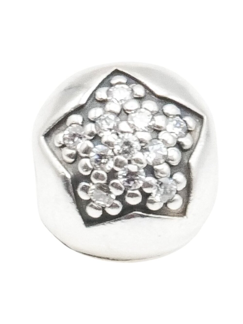 Pandora You Are a Star Sterling Silver Clip Charm Retired Clear CZ